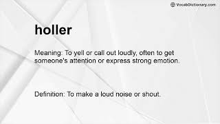 holler Meaning