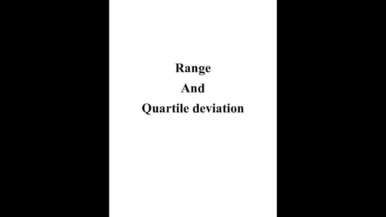 Range and Quartile deviation - YouTube