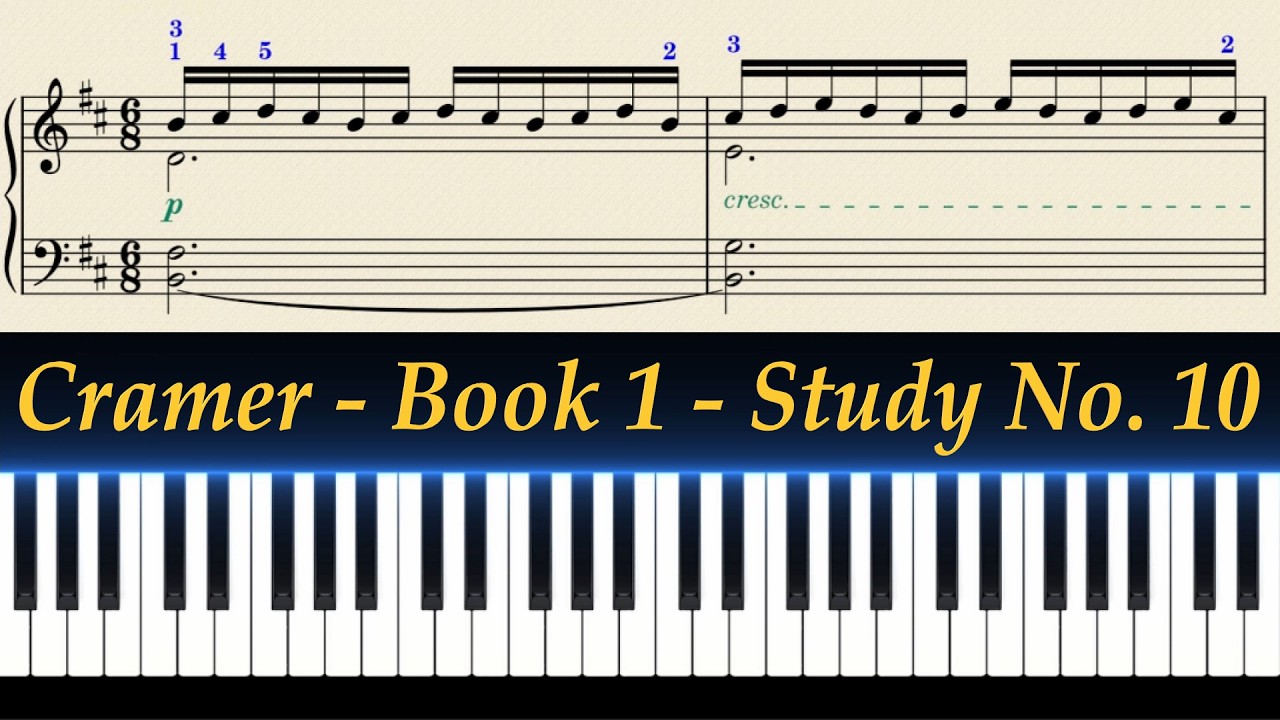 J.B. Cramer - Book 1 - Study No. 10 - with Sheet Music (BPM = 40)