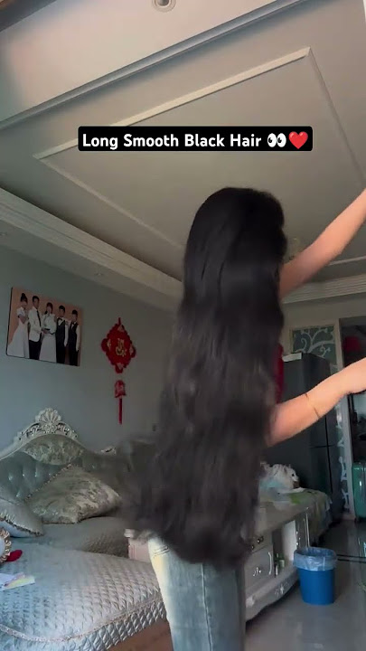 Long Smooth Black Hair ๐๐ค #wigs #shorts #longhair