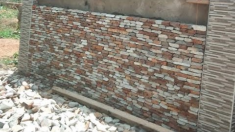 modern building in Ghana 🇬🇭 installation of stone cladding _ free delivery