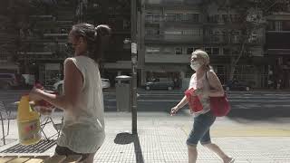 Buenos Aires, Argentina - Recoleta Neighborhood - Street View - Starbucks Cafe - 4k - Real footage.