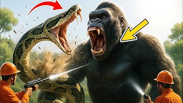 Monkey Family vs Giant Python – Terrifying Attack Ends in Rescue | Wildlife Rescue Heroes