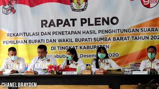 PLENO KPU SUMBA BARAT, PAKET JONJON UNGGUL 61 SUARA.
