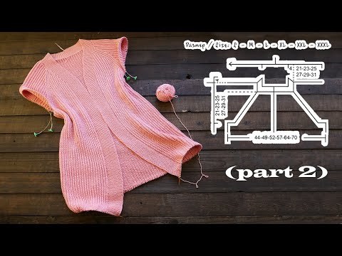Кардиган реглан полупатентной резинкой спицами - часть 2 💙💛💙 Raglan cardigan knitting pattern