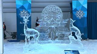 Intricate Ice Carvings at Ottawa’s Annual Winterlude, in Confederation Park across from City Hall