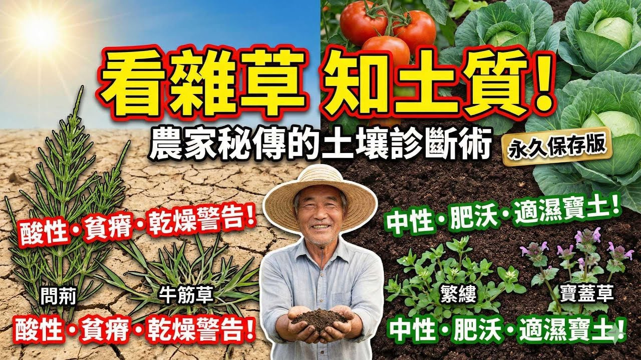 用雜草判斷土壤狀態！從田裡的雜草看出土地的肥沃度與水分（超實用農田診斷技巧）