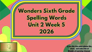 Spelling Words: Unit 2 Week 5 (Grade 6 Wonders)