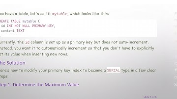 How to Modify a Primary Key Index to Become SERIAL in PostgreSQL