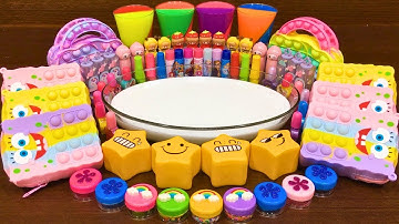 Slime Mixing Random Things Into Glossy Slime – Makeup, Clay, Beads #128