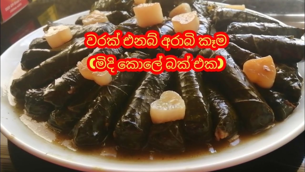 how to make vegetarian stuffed Grape leaves Arabian recipe (Kuwait) |අරාබි කෑම