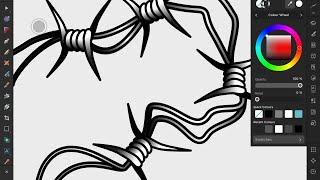 Affinity Designer 2 Simple Barbed wire as symbols