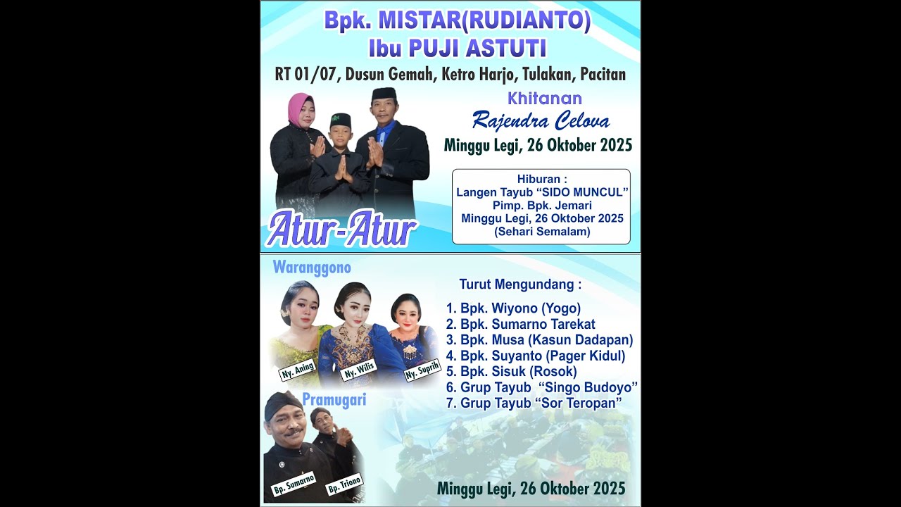 Live Karawitan Sido Muncul DiKed. Bpk Mistar & Ibu Puji Astuti | Walimatul Khitan Rajendra Celova