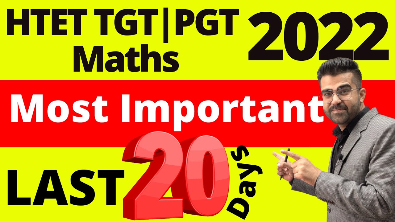 HTET TGT & PGT Maths Most Important Topic Last 20 days - YouTube