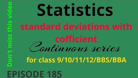 Statistics: calculate standard deviations and it