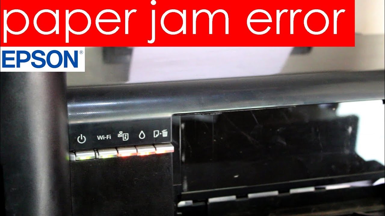 epson printer paper jam - YouTube