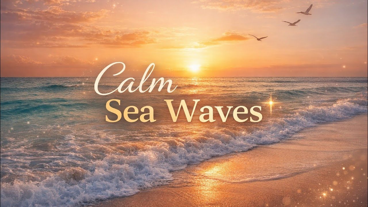 Calm Sea Waves with Peaceful Ambient Music | Relaxing Prayer Background🙏🌊