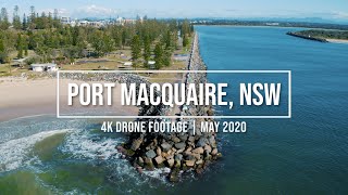PORT MACQUARIE, NSW | VIEW FROM ABOVE TOWN BEACH | MAY 2020 | FREE 4K ULTRA HD AERIAL VIDEOS