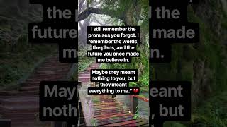 The Promises You Forgot 💔 #Heartbreak #BrokenHeart #SadQuotes #lovequotes