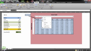 Excel Data Tables - Two variable data table (maximize product profit)