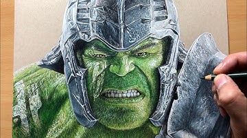 Drawing Gladiator Hulk (Thor Ragnorak) - Marvel  - Time-lapse | Artology