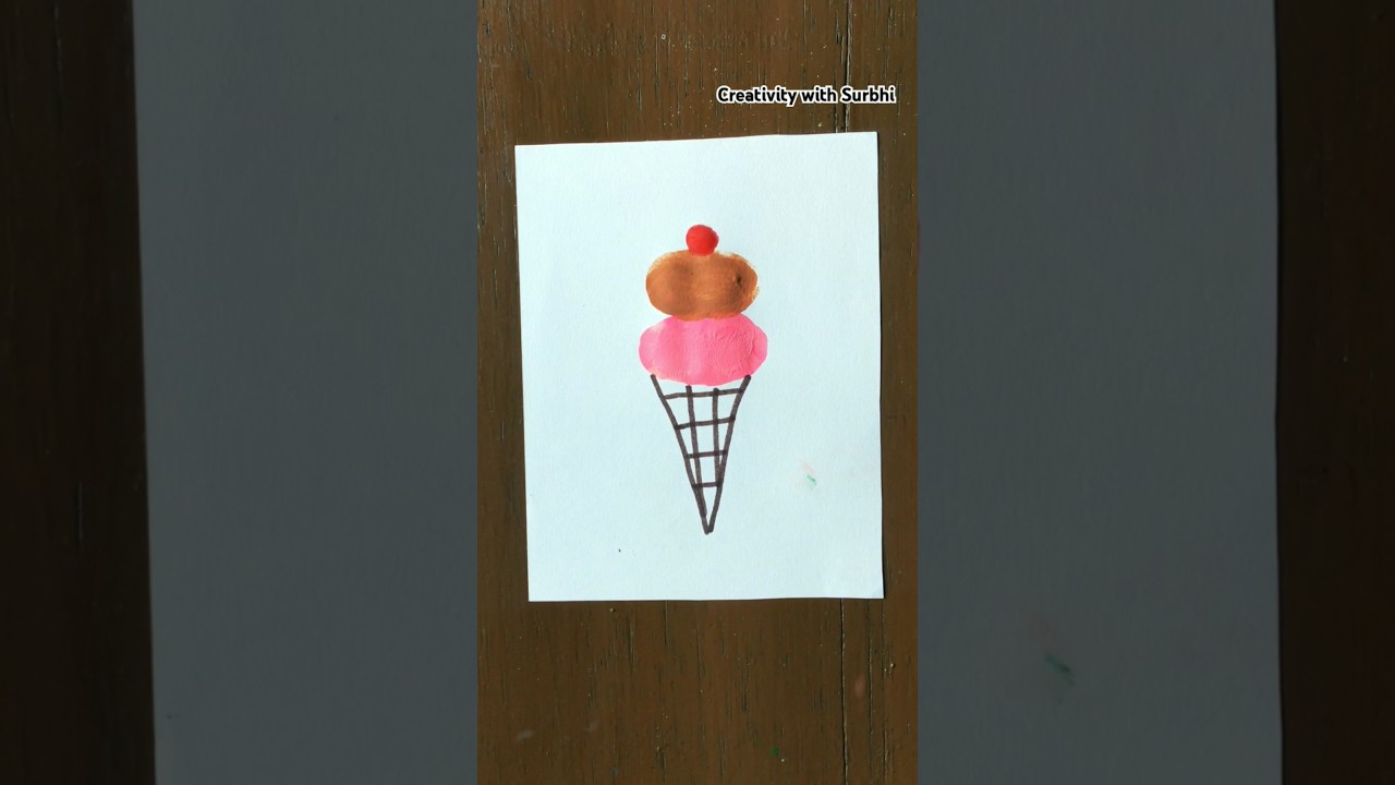 Ice Cream Finger Painting 🍦🎨 