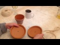 Making bird feeder from terra cotta pot