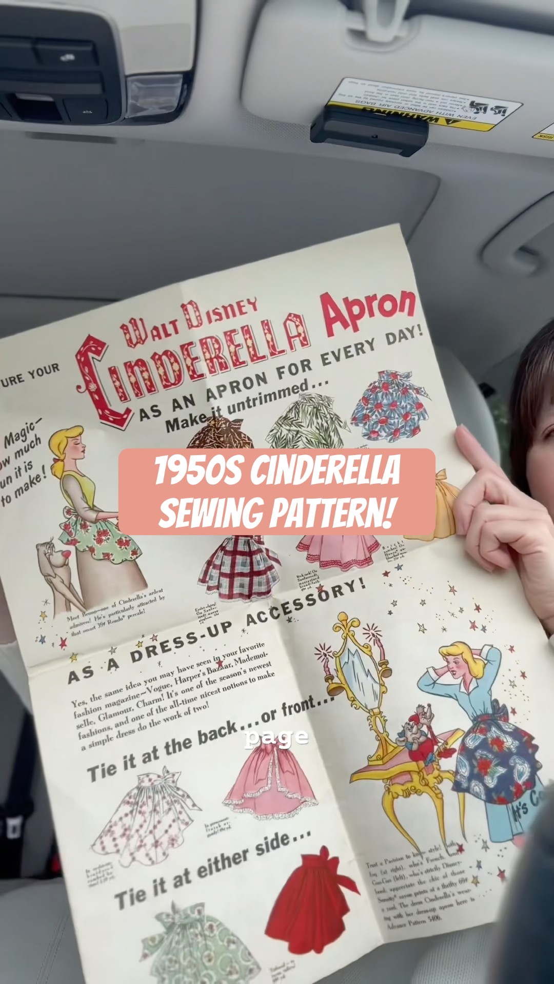 This vintage ‪@Disney‬ Cinderella sewing pattern is too cute