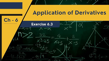 CLASS  12 CHAPTER  - 6 EXERCISE  6.3 PART - 1 BY SOMANI SIR AARADHYA CLASSES ENG-MED