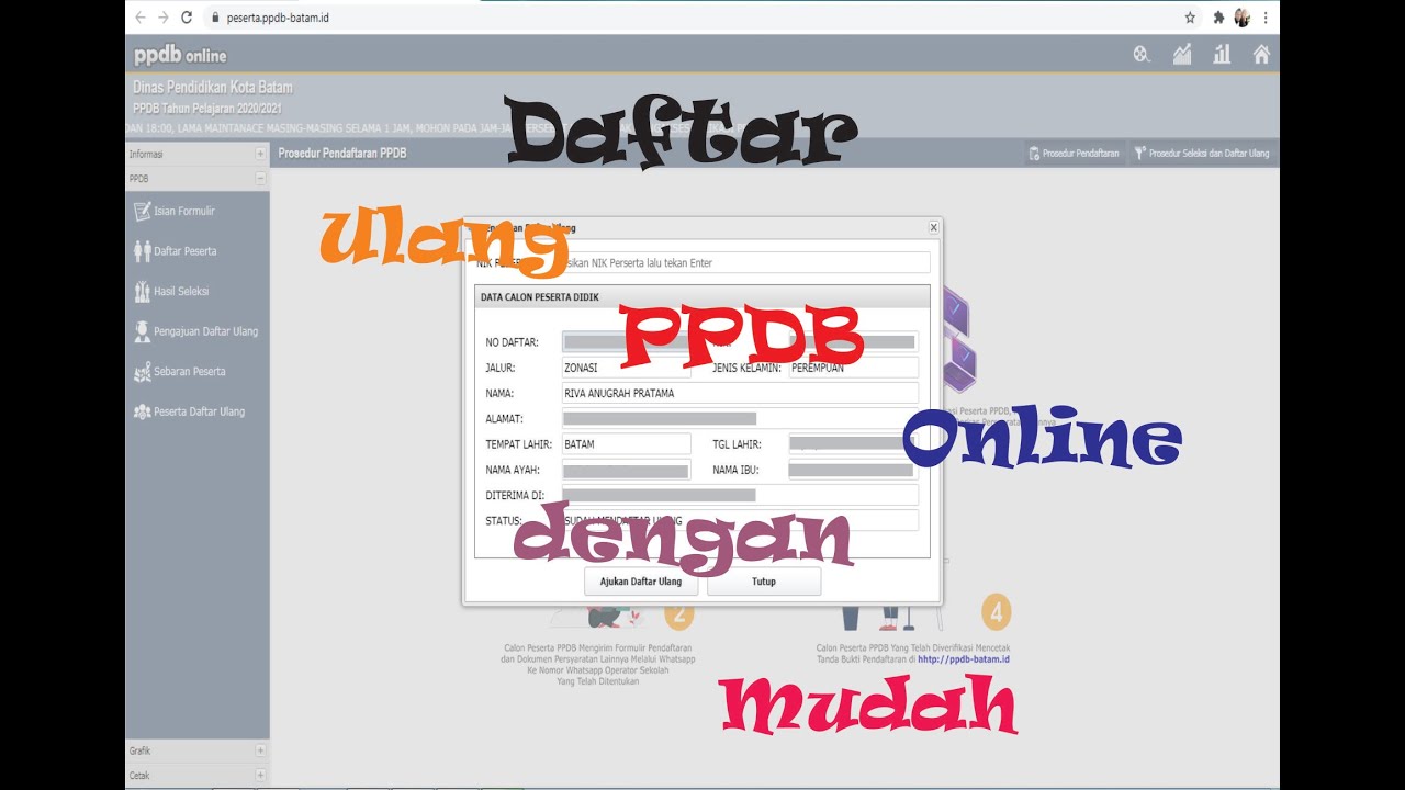Daftar Ulang PPDB Online dengan Mudah - YouTube