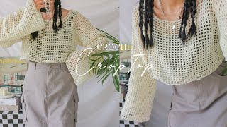 Crochet Croptop🤍 Hướng dẫn móc Croptop lưới tay dài đón hè 2023🤍 Vyvascrochet