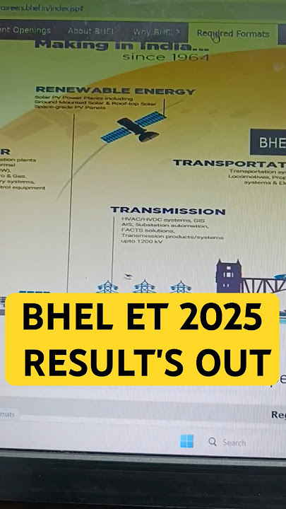 BHEL ET 2025 Result's Out  #shortsfeed #viralshorts #bhel