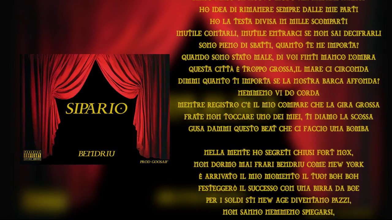 Bendriu - Sipario (prod. Goosaif) Lyrics Video