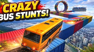 Crazy Bus Stunts on Sky Track | Impossible Driving Challenge  screenshot 3