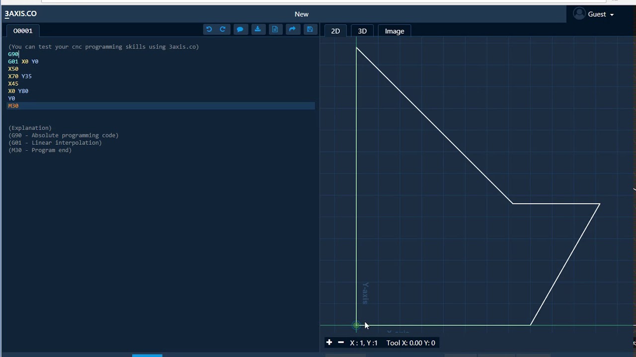 New Test CNC Programming Skills Using 3axis.co G-code Editor/Viewer