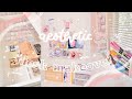 aesthetic desk makeover + desk tour 🌷// new desk setup! organizing stationery