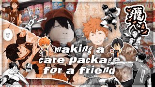 💌 making a care package for a friend - haikyuu sketchbook cover, handwritten letter, snacks & more