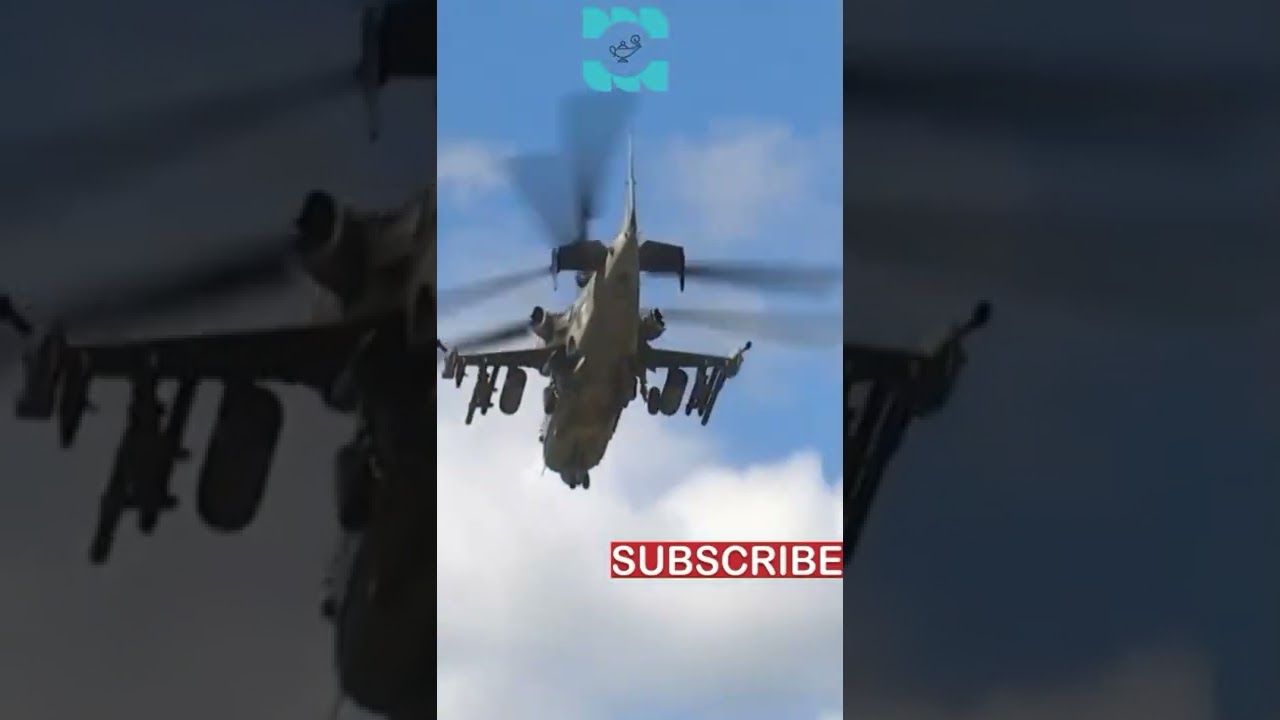 Russian super combat helicopter in action over Ukraine A