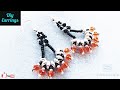 Diy beaded earrings using crystal /jewelry making tutorial/beading