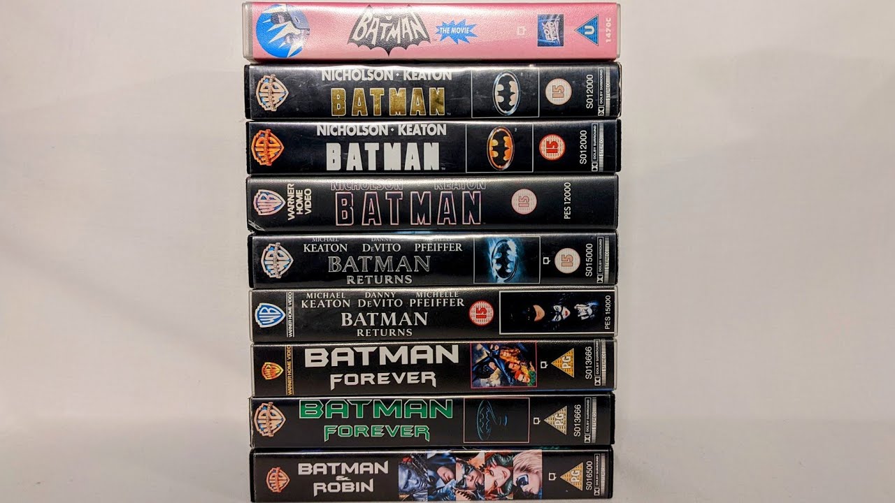 Batman Movies on VHS Tape in 4K Bat-Vision 📺🎥📼🎬🦇👨
