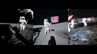 Apollo 14: Ladder Egress and Flag Deployment from 3 angles