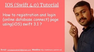 How to registration and login (online database connect) page using(iOS) swift 3.1 