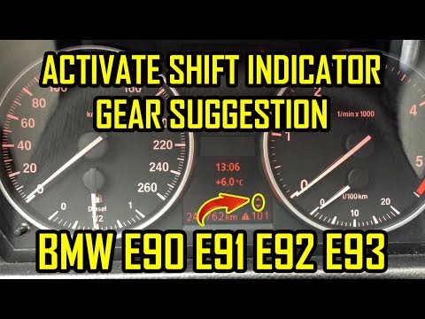 BMW E90 E91 E92 E93 Activate Shift Indicator Gear Suggestion Selector