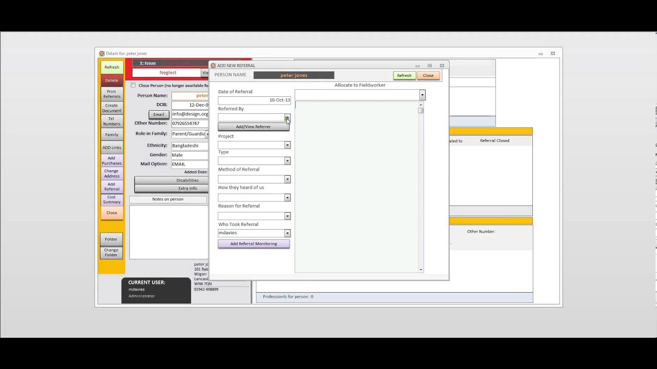 ECMS Adding a Person to an Existing Address YouTube
