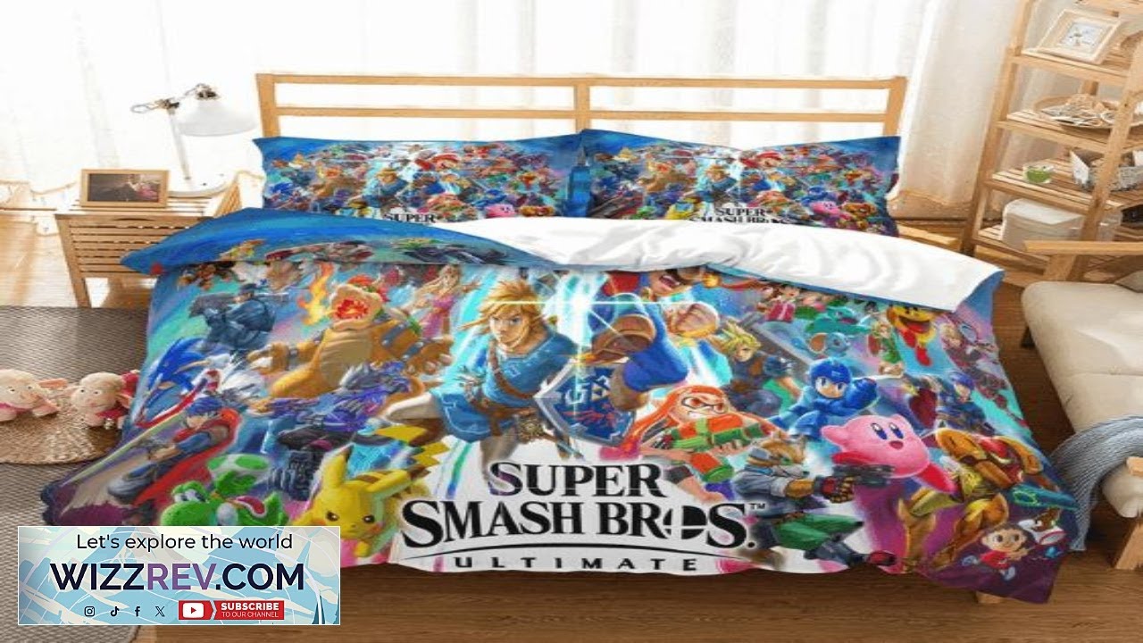 Super Smash Bros Ultimate Main Characters Bedding Set Review - YouTube