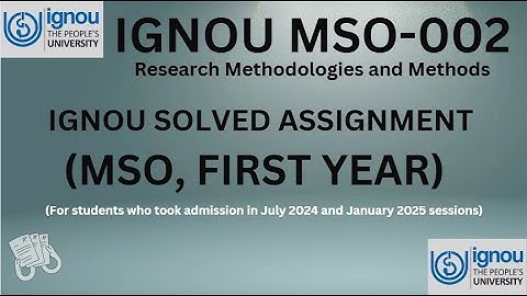 IGNOU MSO 002 Solved Assignment 2024-25 | English Medium | #ignoumso #mso002 #solvedassignments #yt