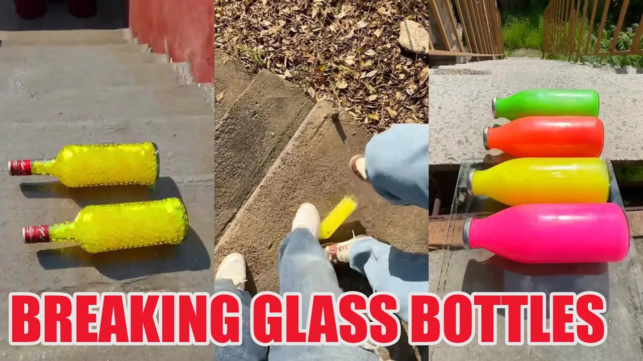 Breaking Glass Bottles and Balloon Drops 🔥 Crushing Crunchy & Soft Things #asmr #satisfying