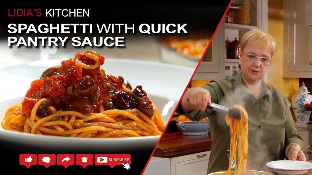 Спагетти с быстрым соусом из имеющихся продуктов.