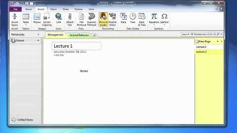 Microsoft OneNote 2010 Demo - Type Anywhere and Audio Recording Features