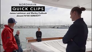 Nordhavn sales representatives James Leishman and Marley Cutbush aboard Nordhavn 100 SERENITY